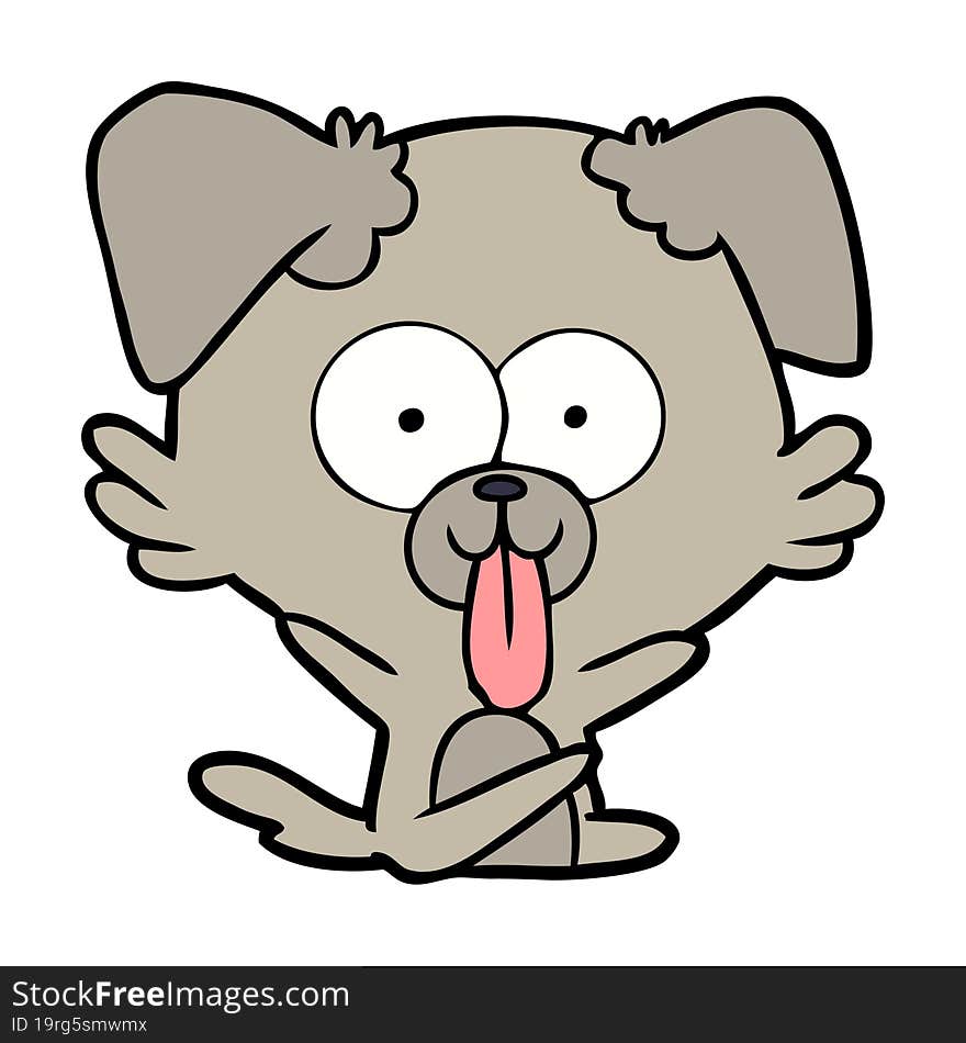 cartoon dog with tongue sticking out. cartoon dog with tongue sticking out