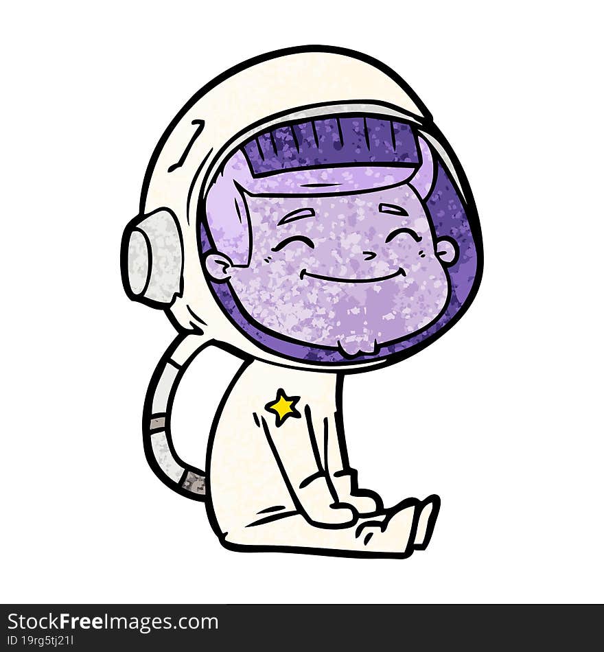 happy cartoon astronaut. happy cartoon astronaut