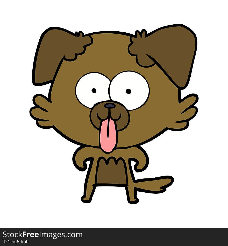 cartoon dog with tongue sticking out. cartoon dog with tongue sticking out