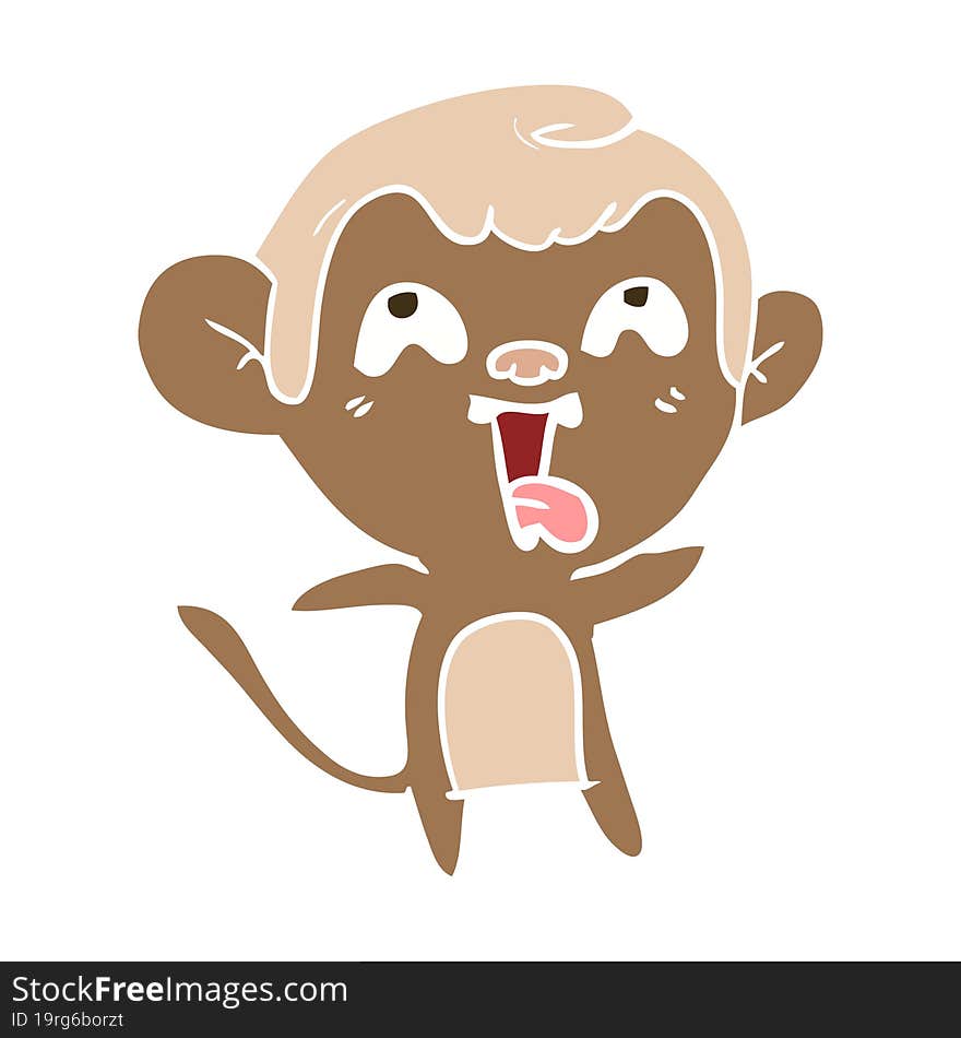 crazy flat color style cartoon monkey