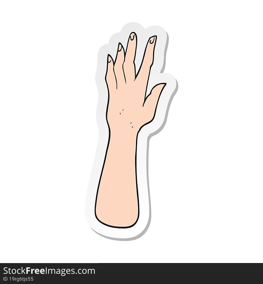 sticker of a cartoon hand