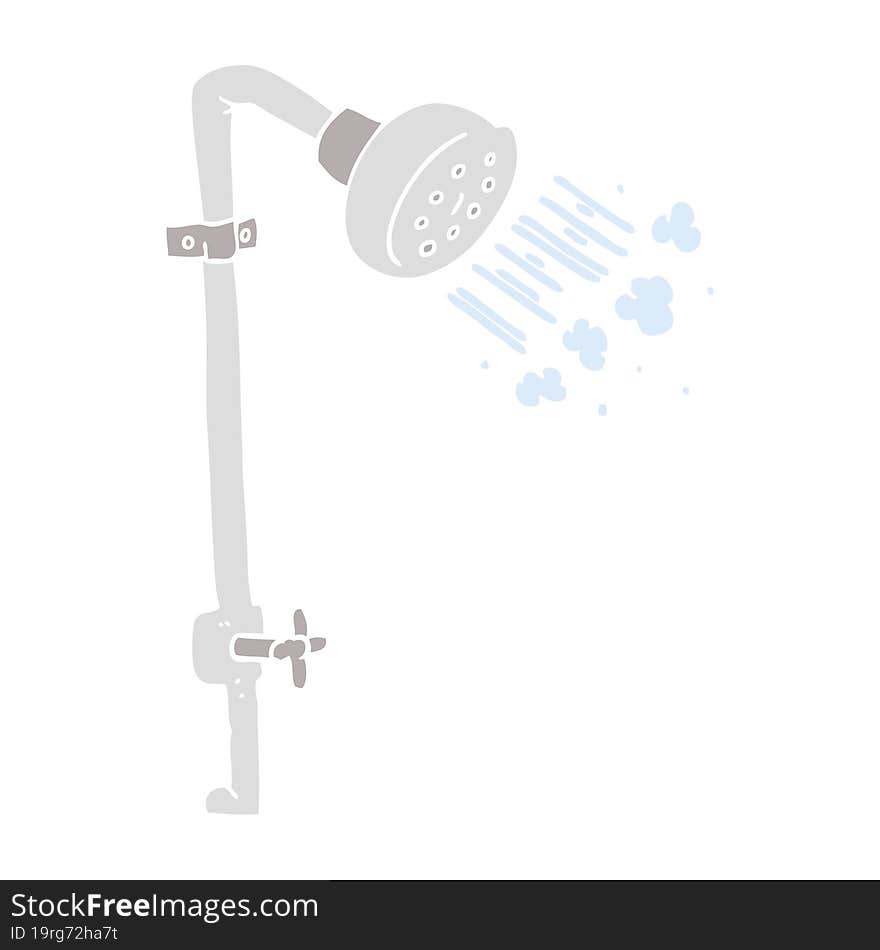 flat color illustration of a cartoon shower