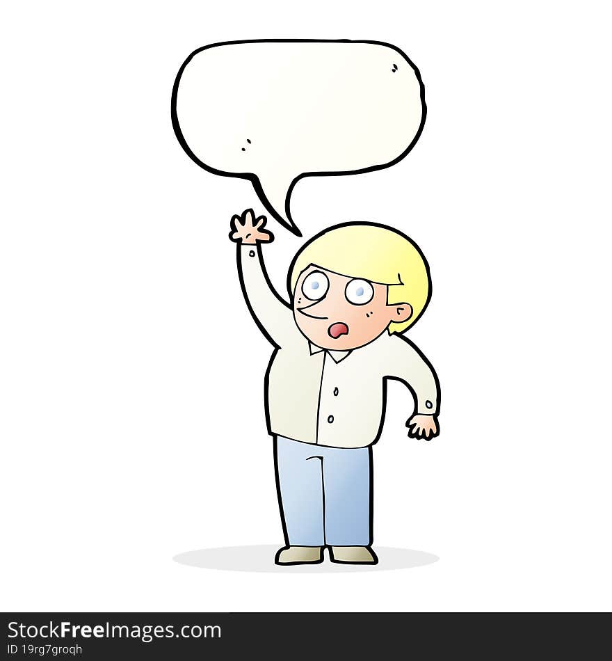 cartoon man asking question with speech bubble