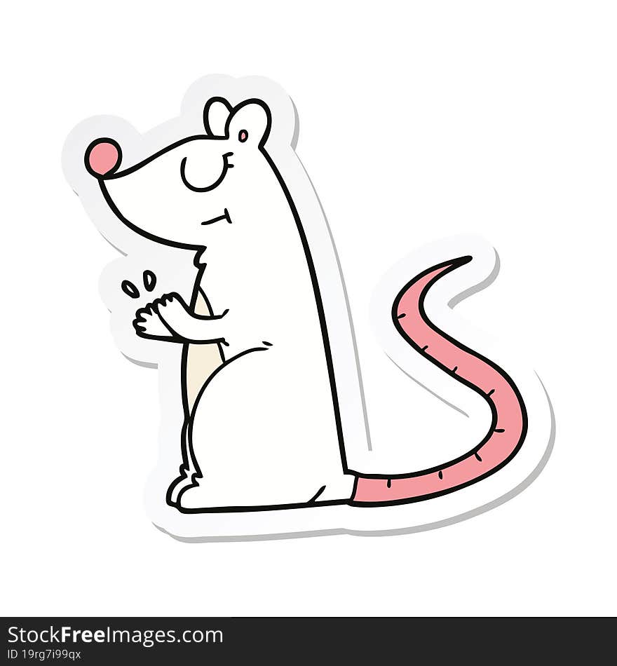 sticker of a cartoon white mouse