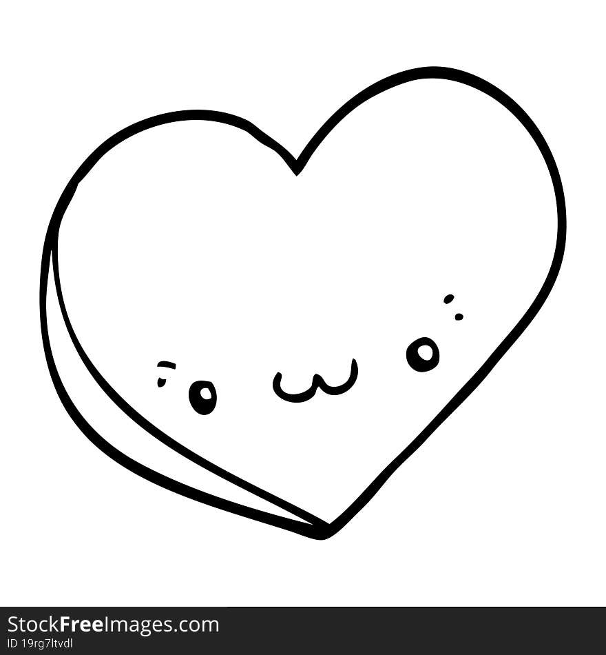 cartoon love heart with face