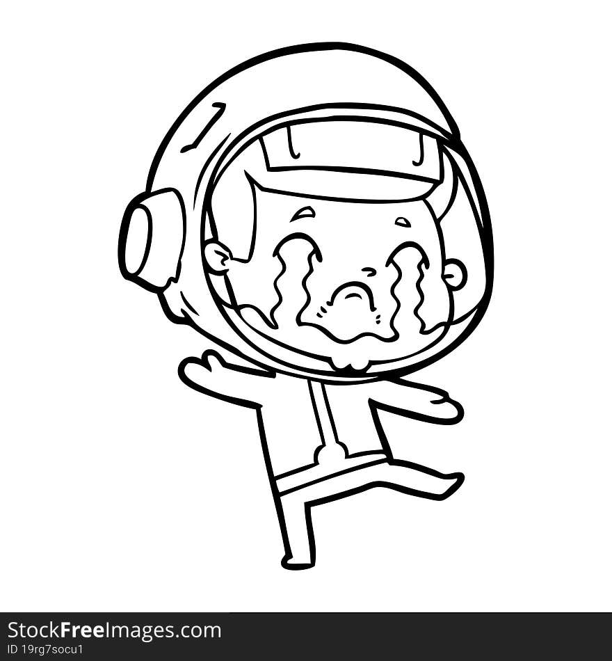 cartoon crying astronaut. cartoon crying astronaut