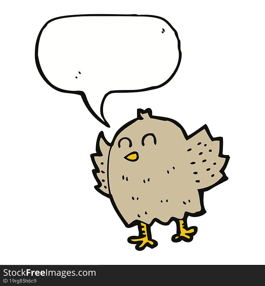 cartoon bird with speech bubble