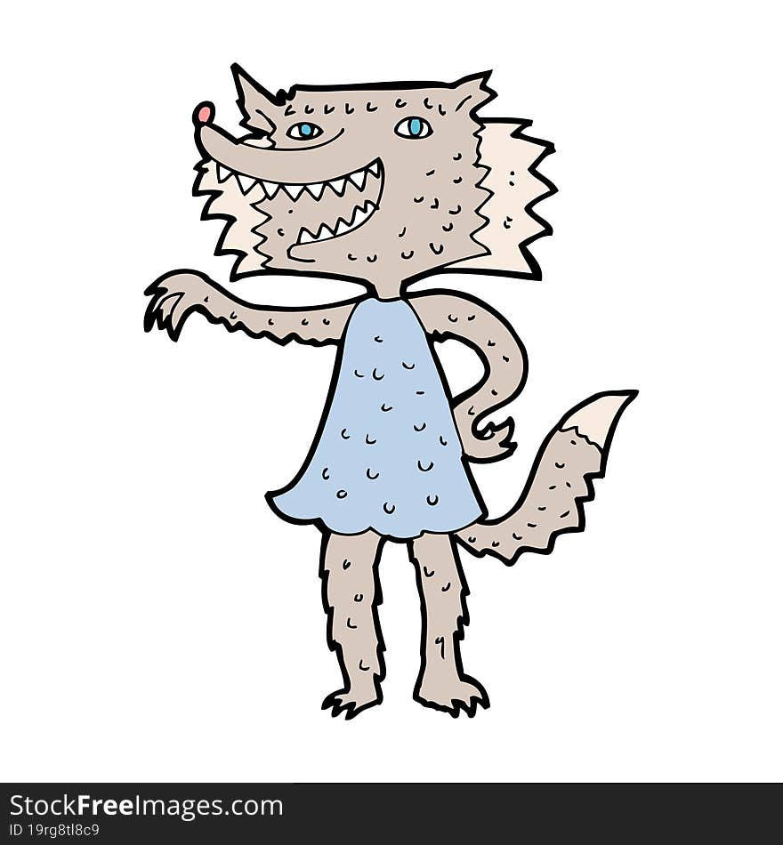 Cartoon Wolf Girl