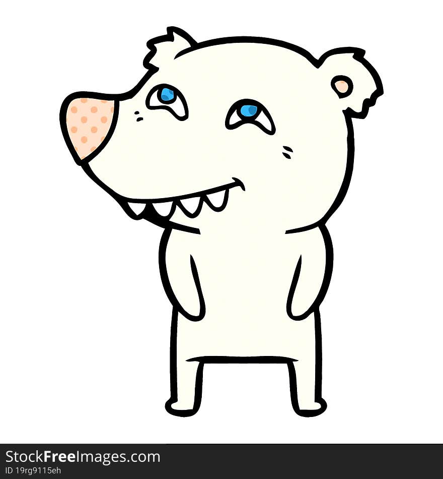 cartoon polar bear showing teeth. cartoon polar bear showing teeth