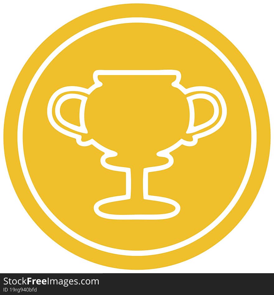 trophy cup circular icon