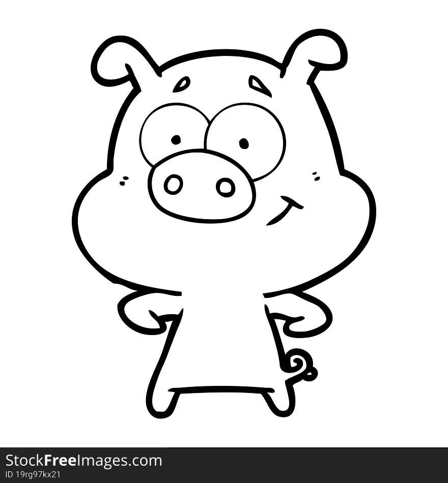 happy cartoon pig. happy cartoon pig