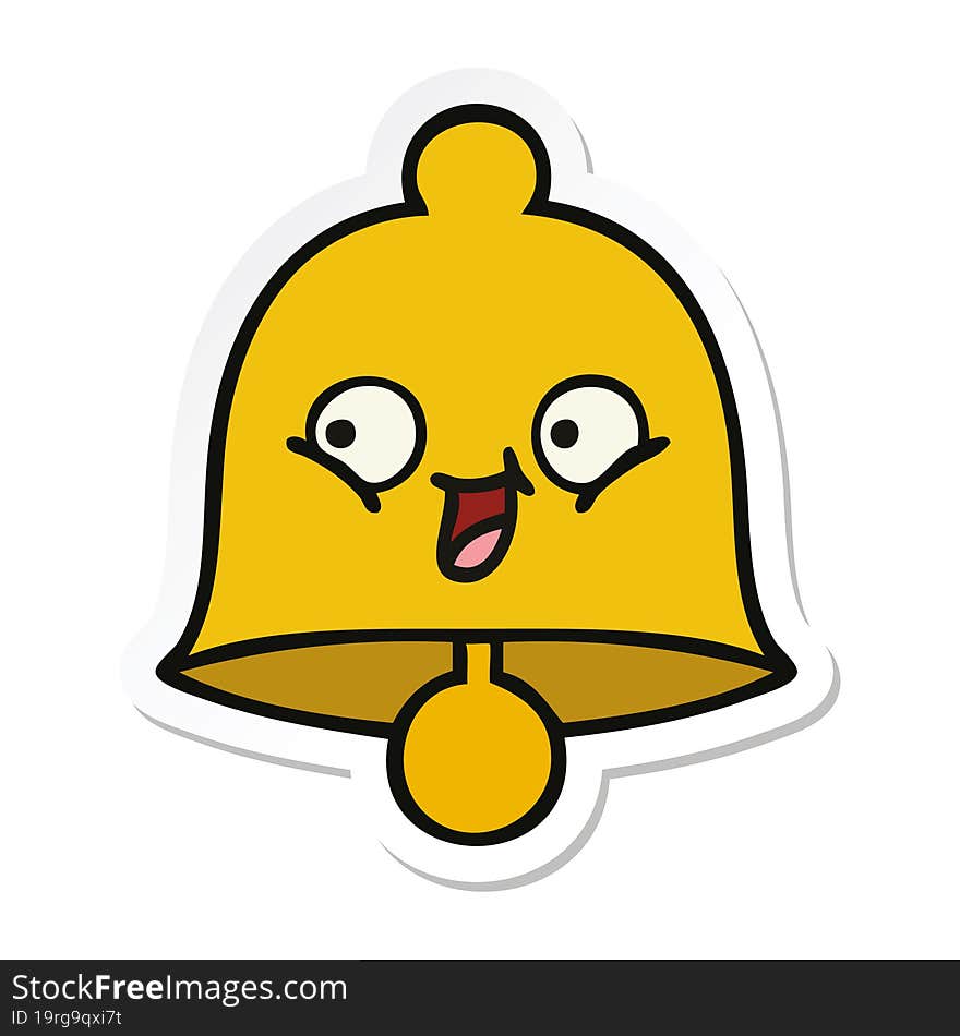 sticker of a cute cartoon bell