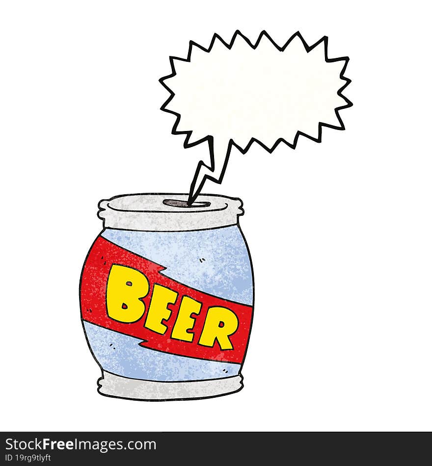 speech bubble textured cartoon beer can