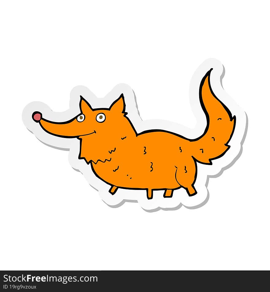 sticker of a cartoon little dog