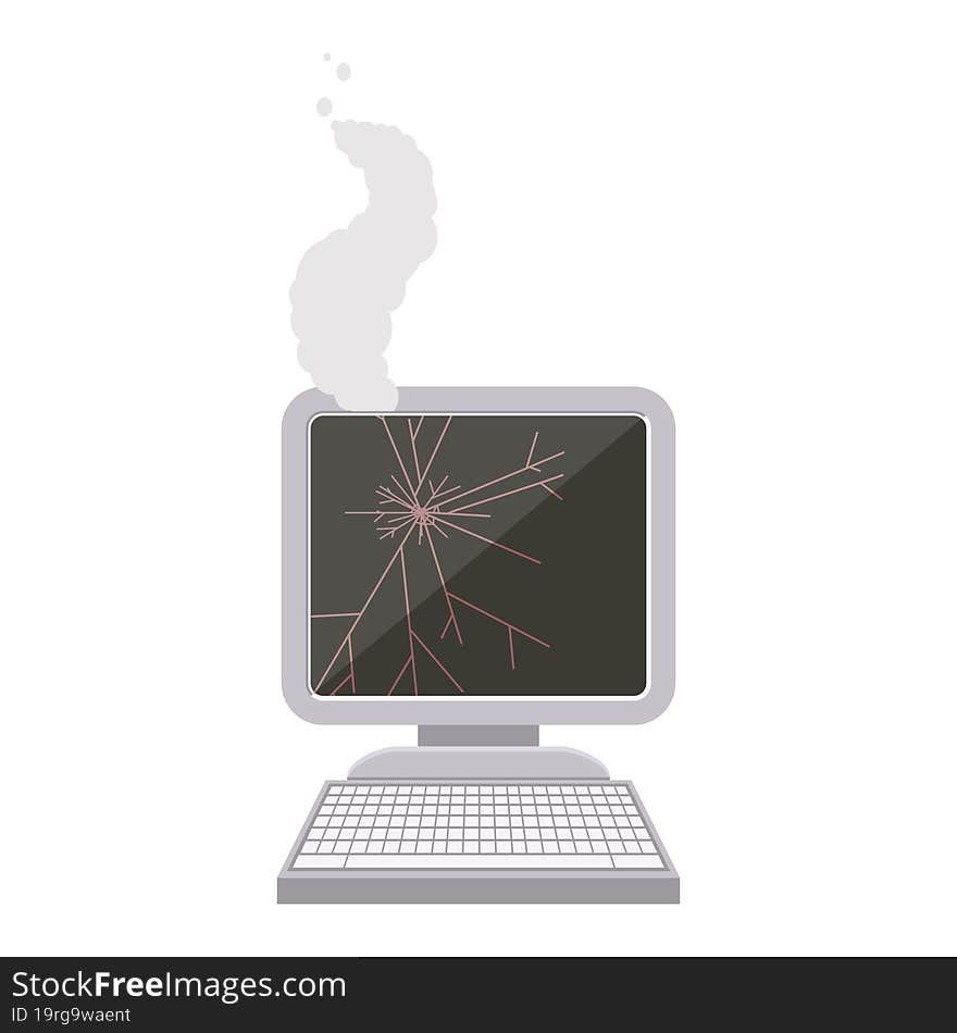 Broken Computer Graphic Icon