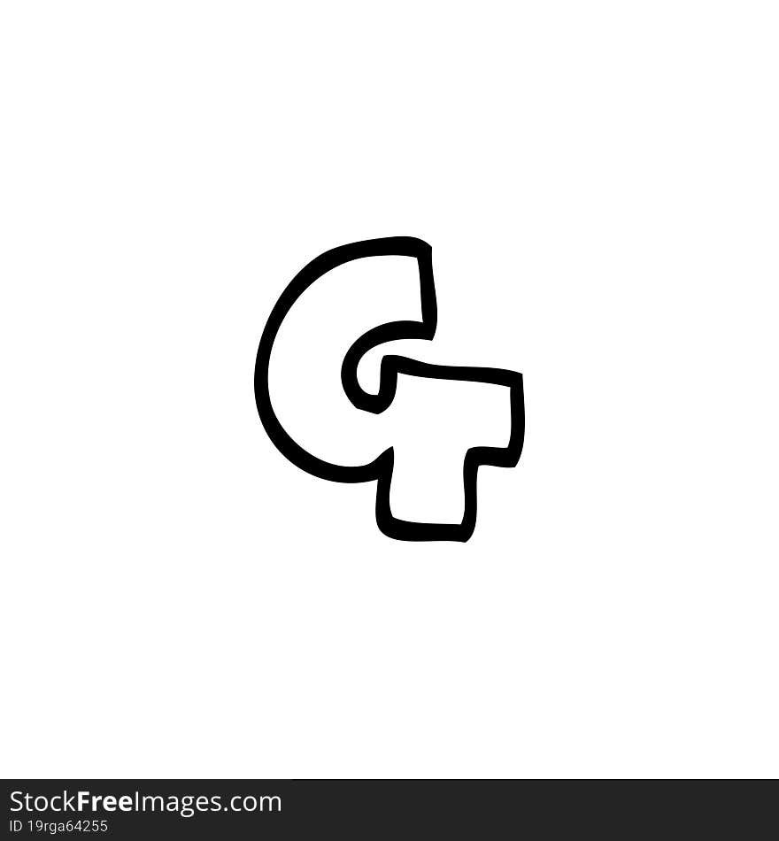 line drawing cartoon letter g