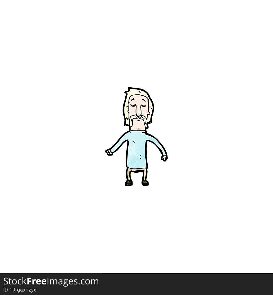 Cartoon Blond Man With Handlebar Mustache