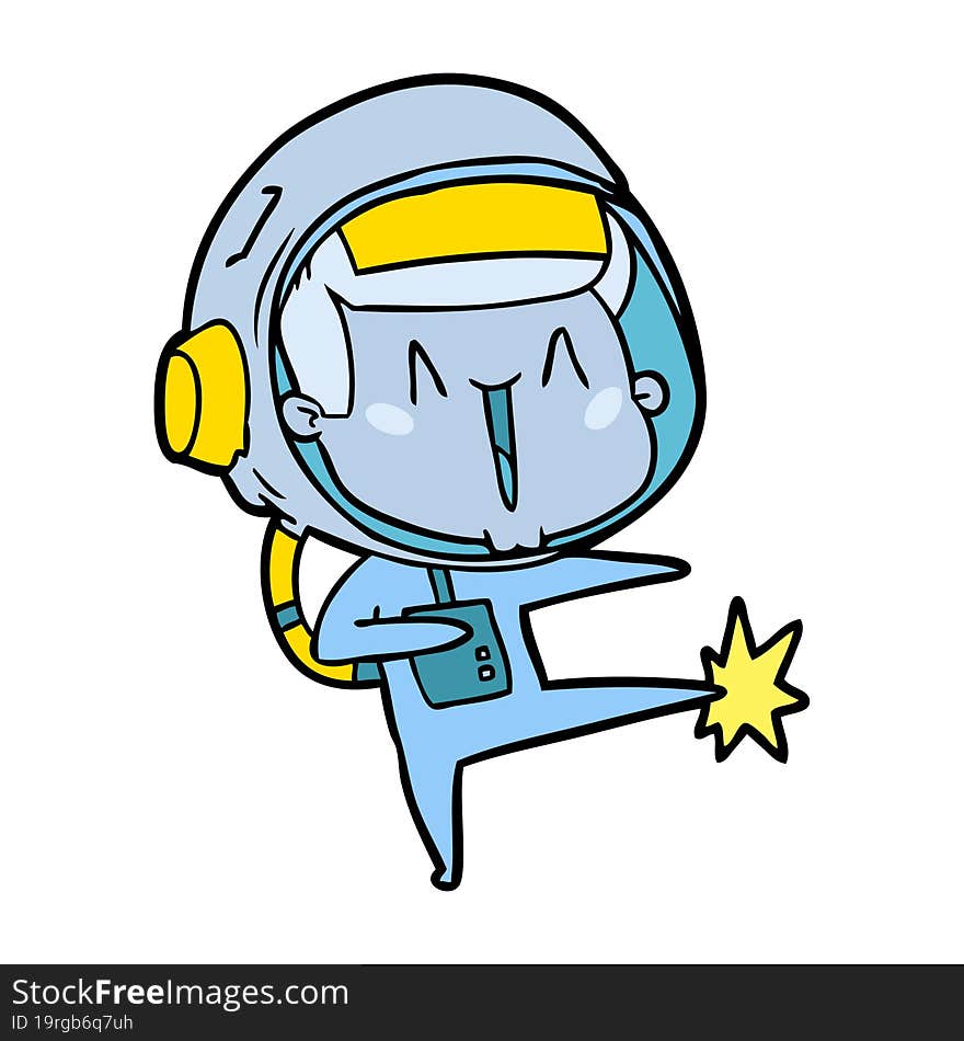 happy cartoon astronaut dancing. happy cartoon astronaut dancing