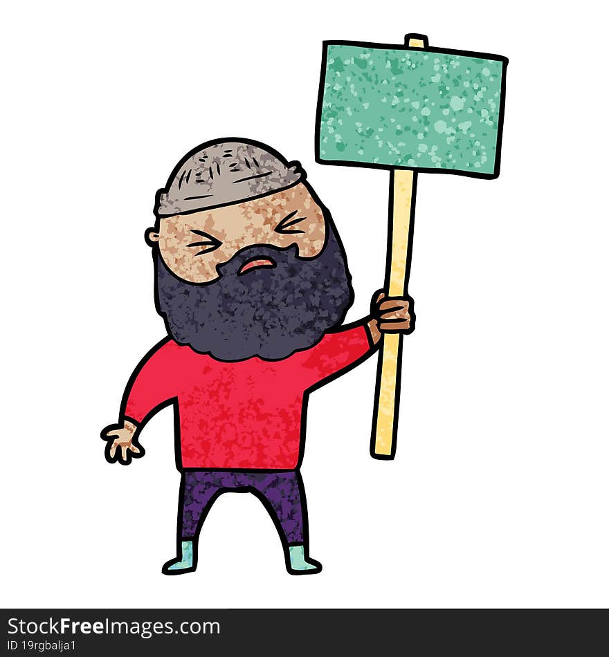 cartoon man with beard. cartoon man with beard