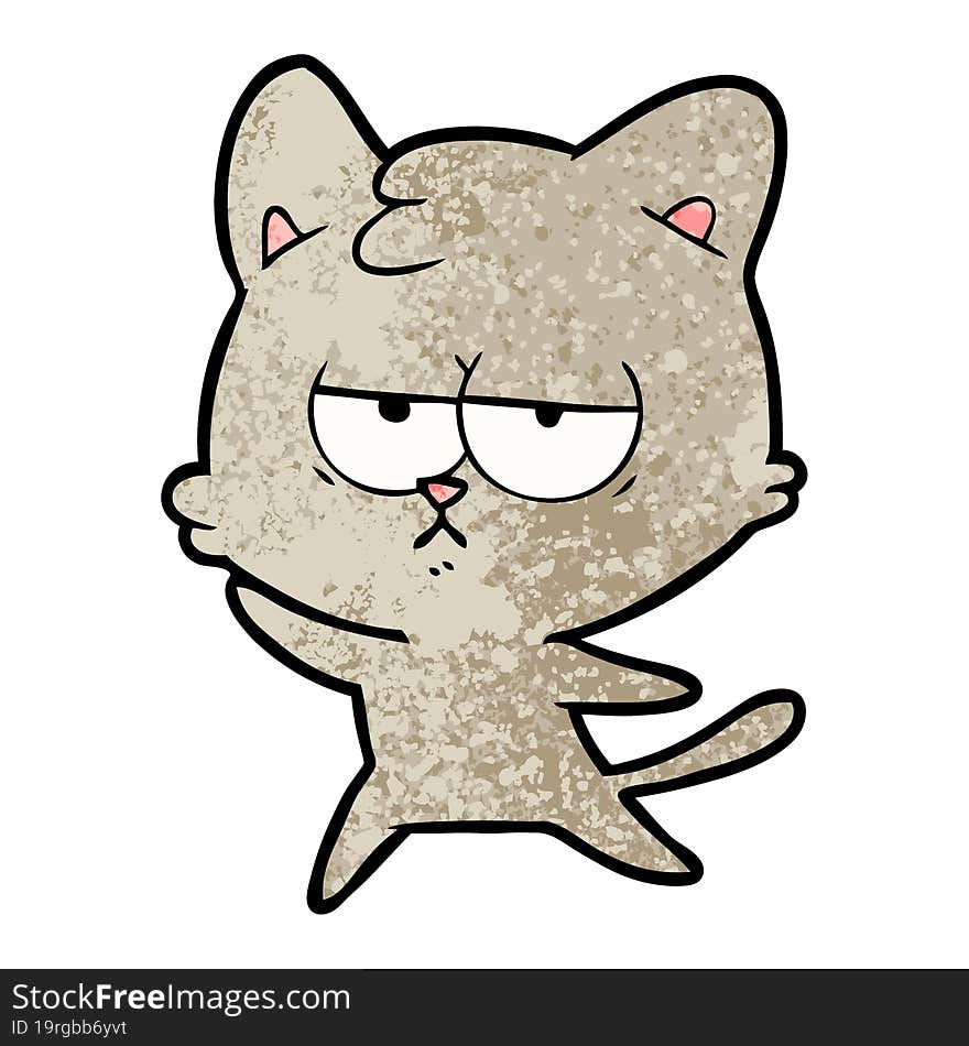 bored cartoon cat. bored cartoon cat