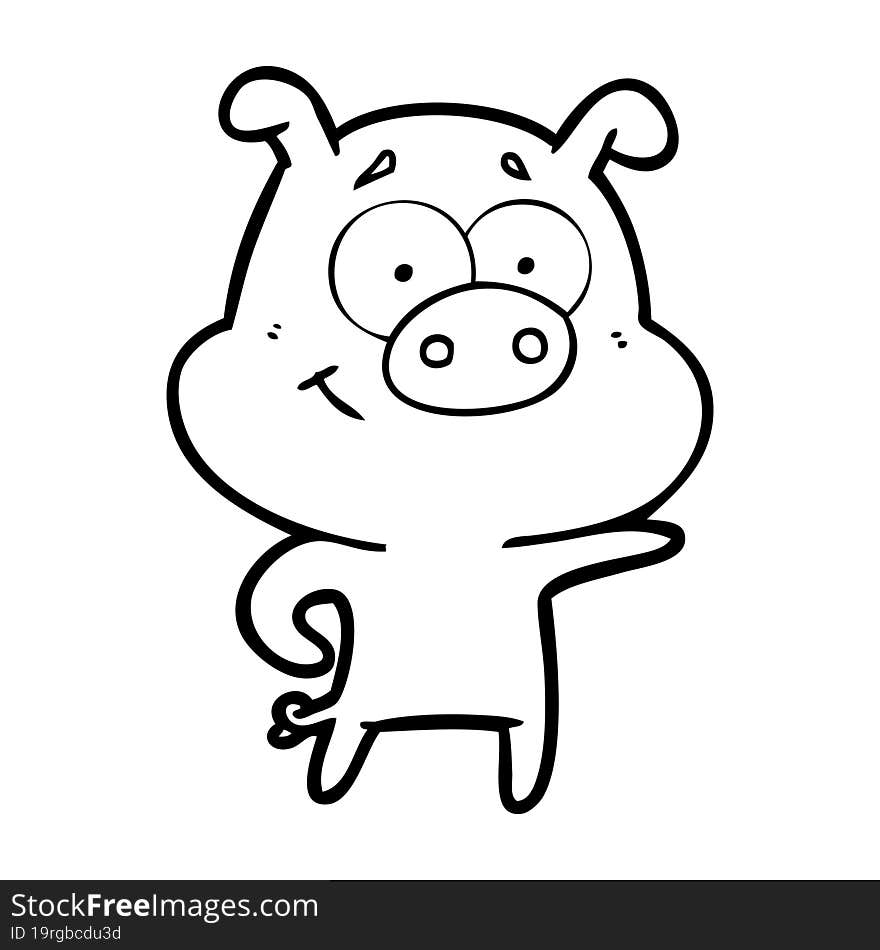 cartoon pig pointing. cartoon pig pointing