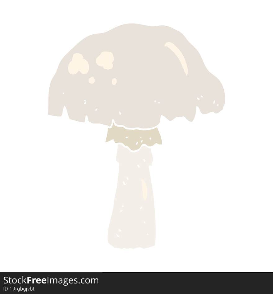 flat color illustration of a cartoon mushroom