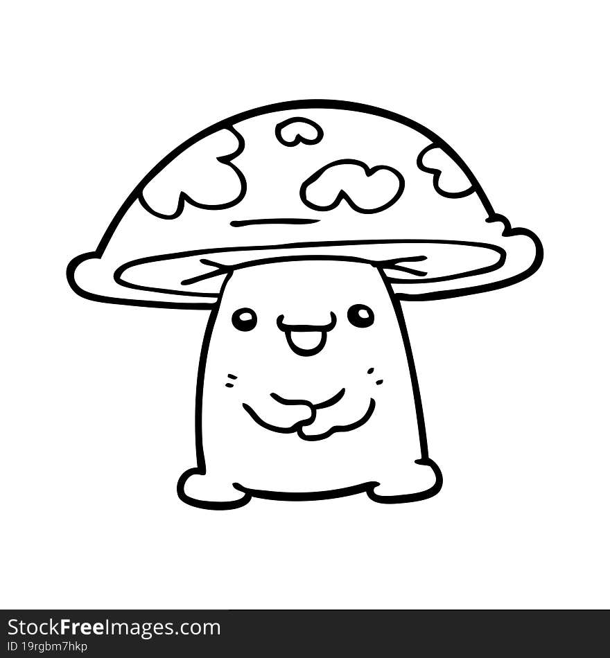 Cartoon Mushroom Character