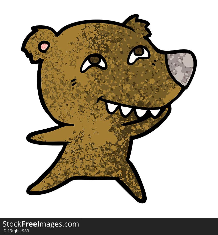 cartoon bear showing teeth. cartoon bear showing teeth