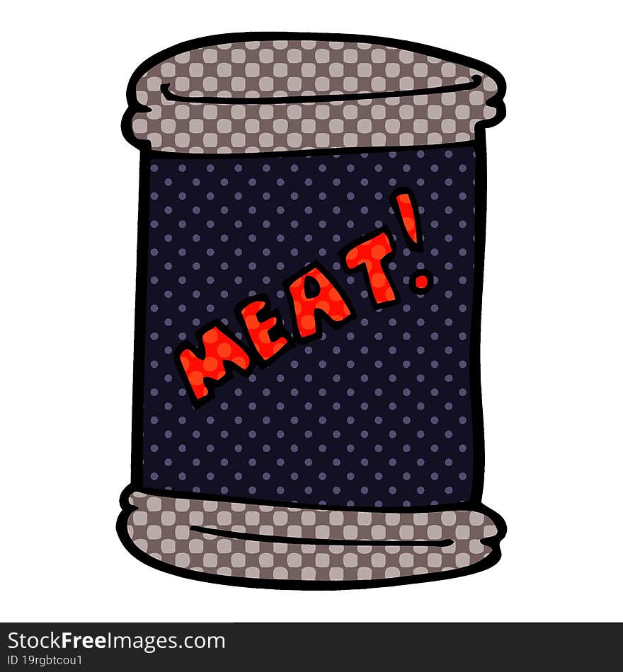 cartoon doodle can of meat