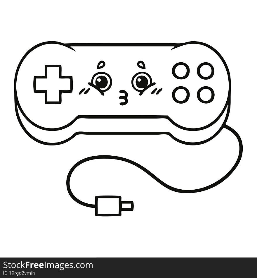 Line Drawing Cartoon Game Controller