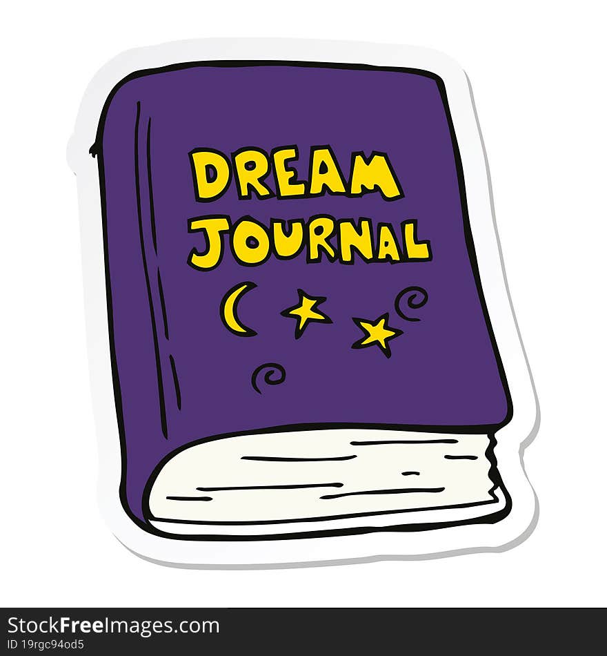 Sticker Of A Cartoon Dream Journal