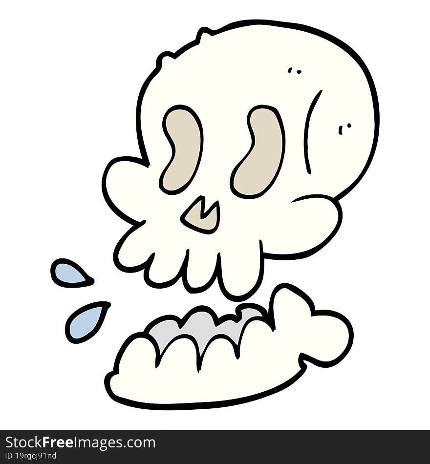 Funny Cartoon Doodle Skull