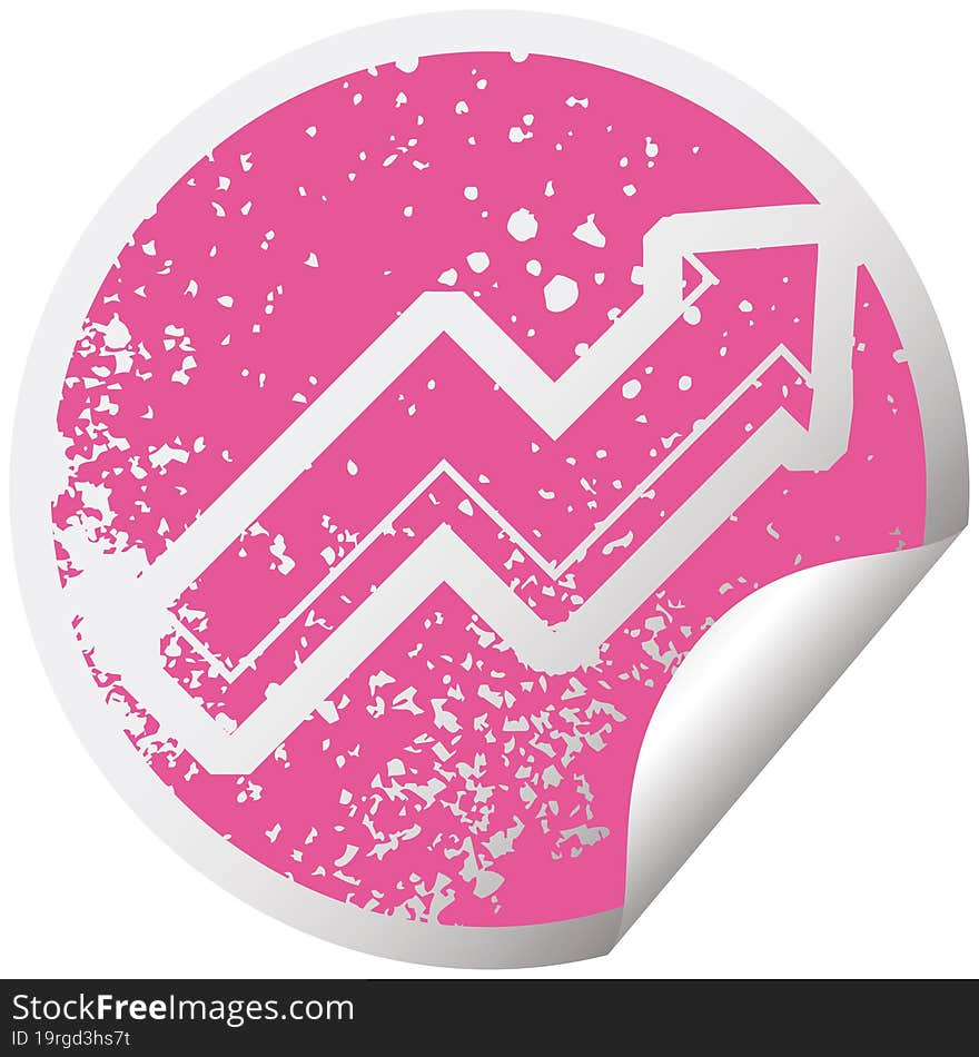 performance arrow graphic distressed sticker illustration icon