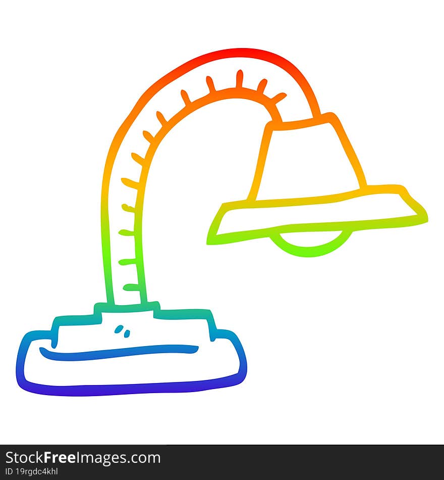 rainbow gradient line drawing cartoon adjustable lamp