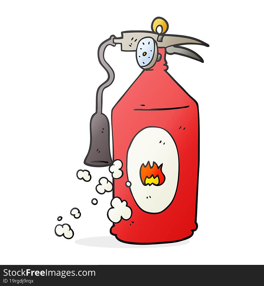 freehand drawn cartoon fire extinguisher