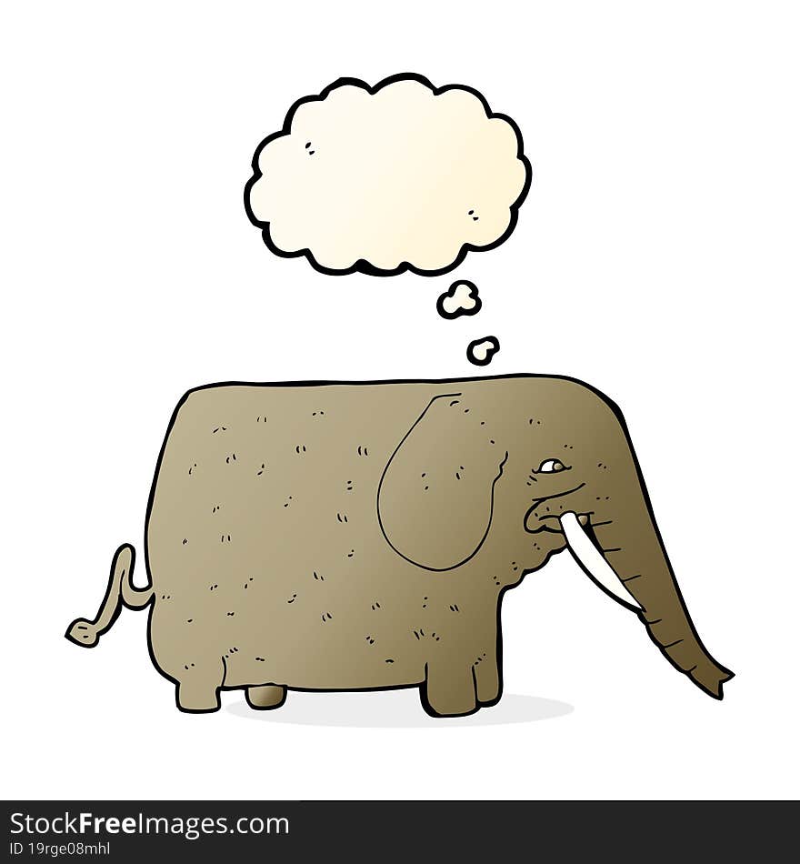 cartoon mammoth with thought bubble