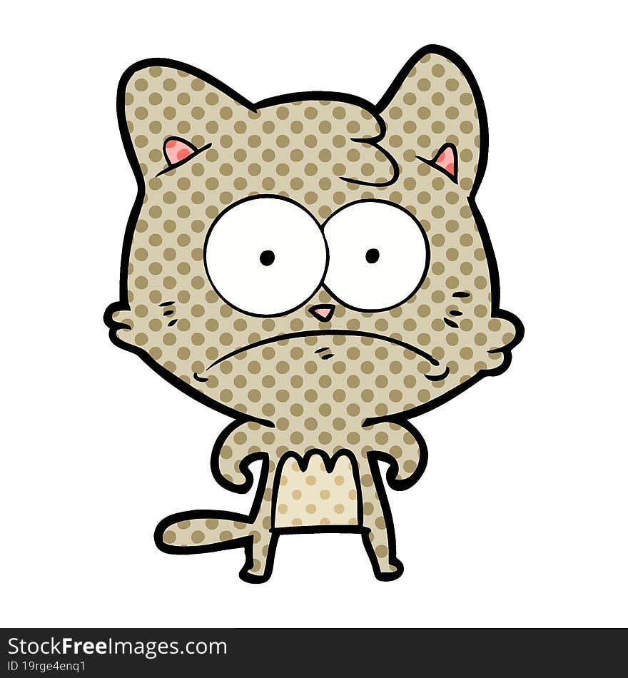 cartoon nervous cat. cartoon nervous cat