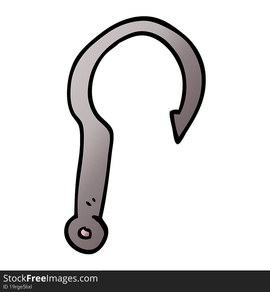 cartoon doodle fish hook