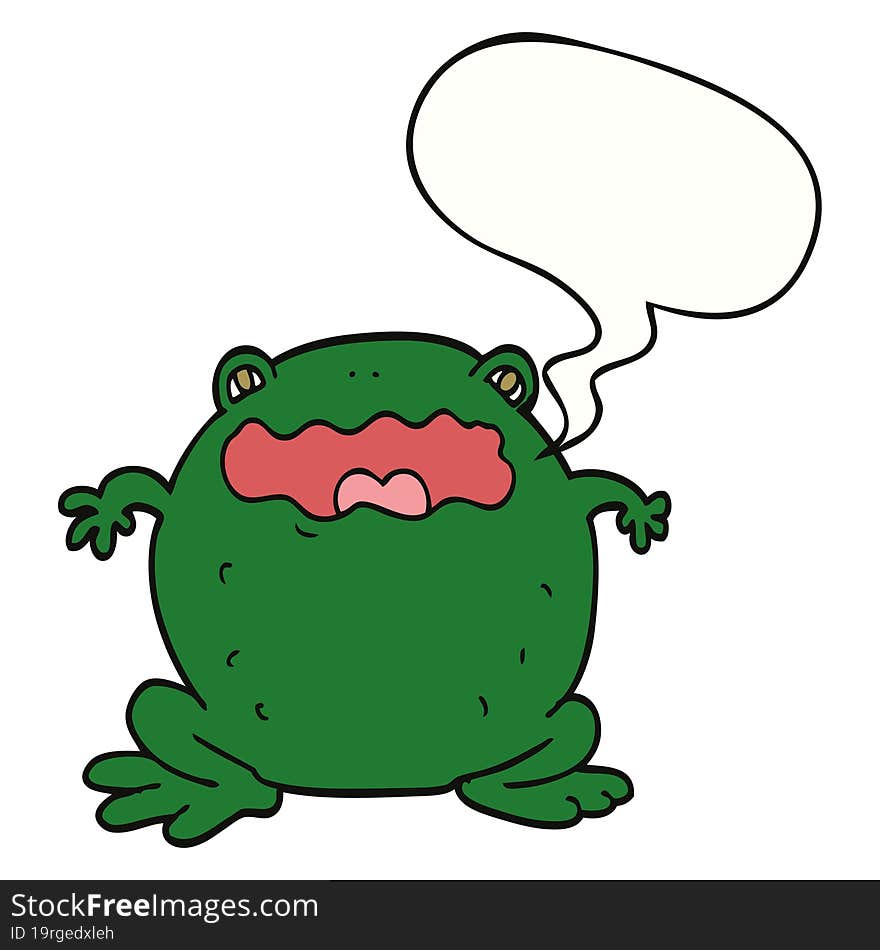 cartoon toad and speech bubble