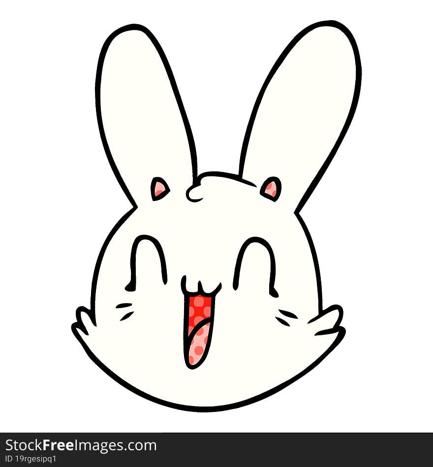 cartoon crazy happy bunny face. cartoon crazy happy bunny face