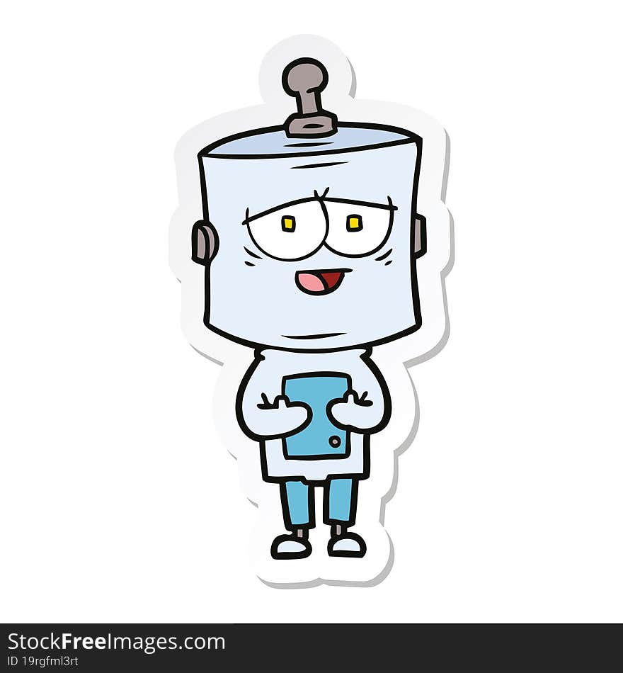 Sticker Of A Cartoon Robot