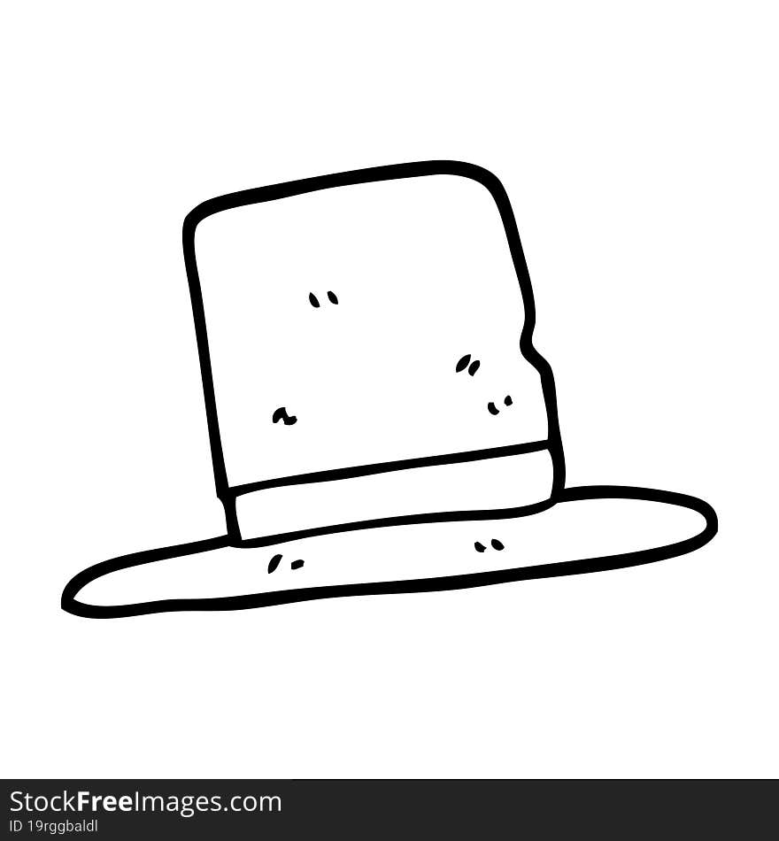 black and white cartoon top hat