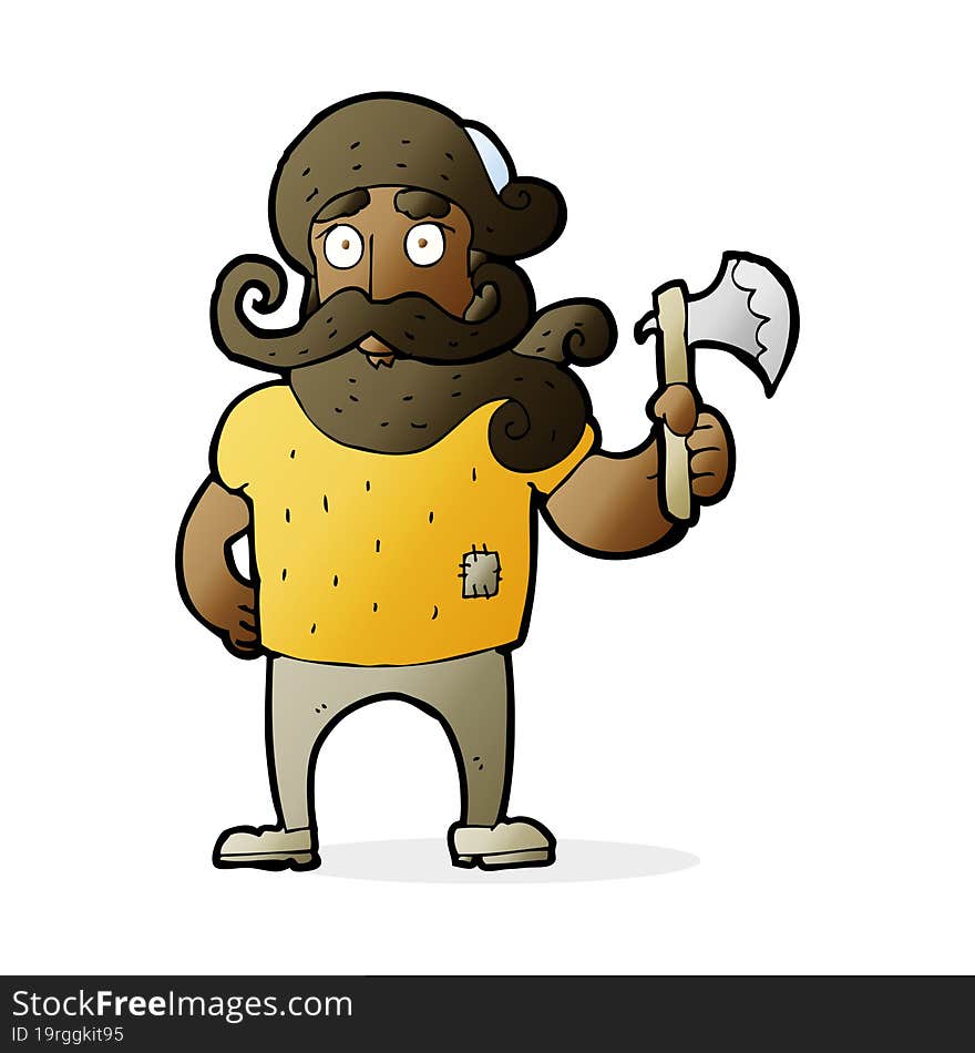 cartoon lumberjack with axe