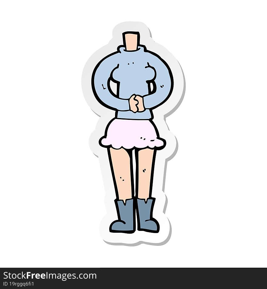 sticker of a cartoon female body