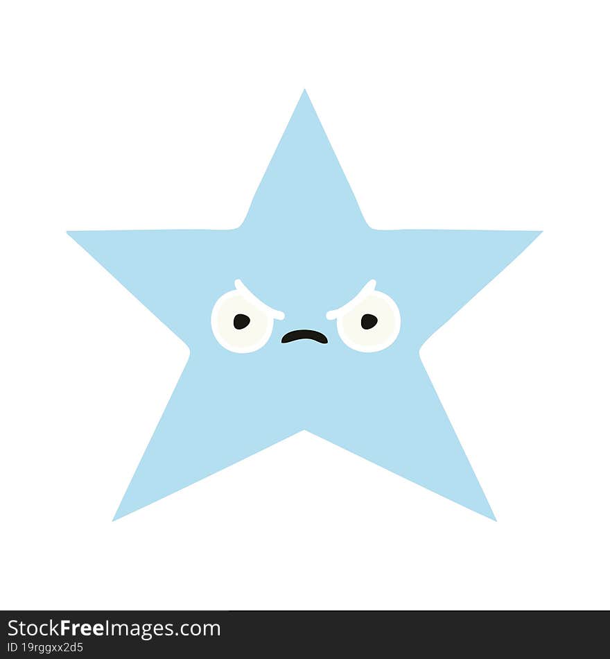 flat color retro cartoon of a star fish