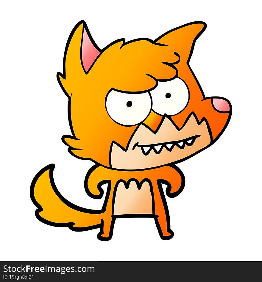 cartoon grinning fox. cartoon grinning fox