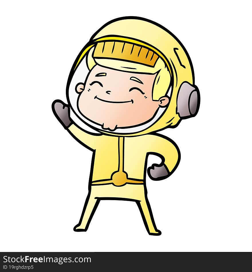 happy cartoon astronaut. happy cartoon astronaut