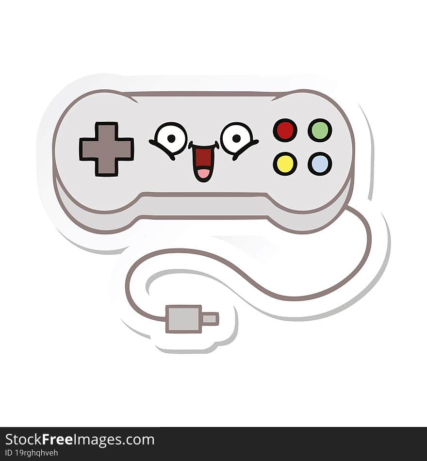 sticker of a cute cartoon game controller