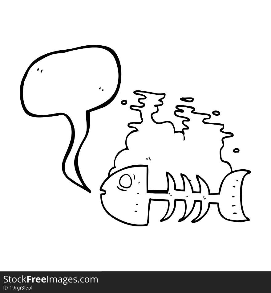 speech bubble cartoon fish bones