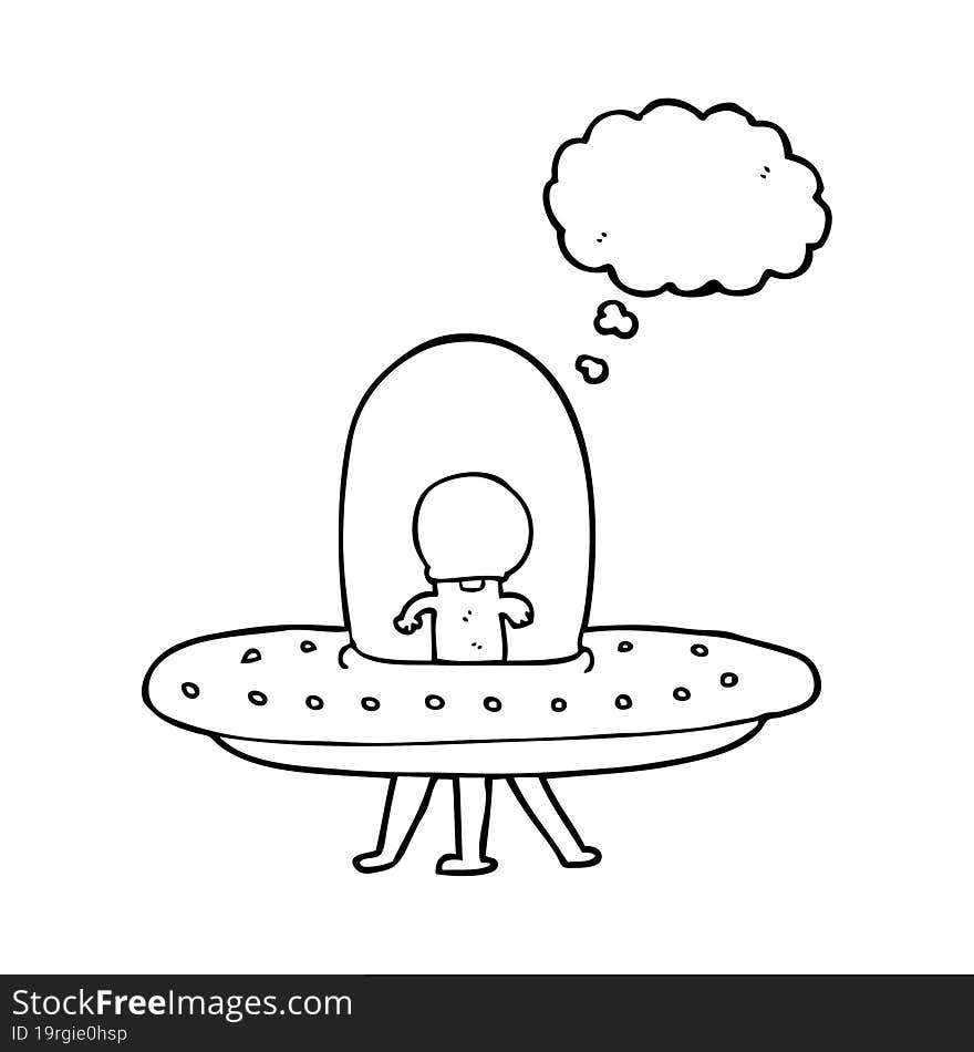 thought bubble cartoon flying saucer